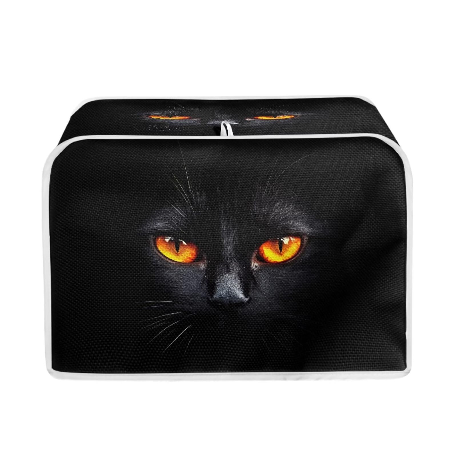 Black Cat Giftable Toaster Protector – Lightweight Quilted Fabric &amp; Top Hook, Perfect for 4-Slice Kitchen Appliances