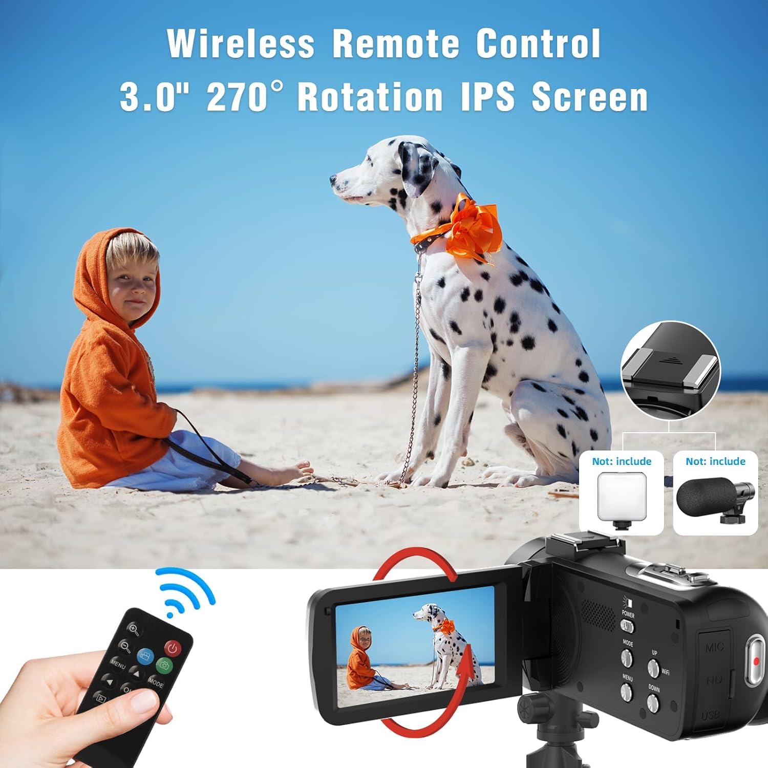 Windancy 4K Video Camera, 48MP 30FPS Camcorder For Youtube