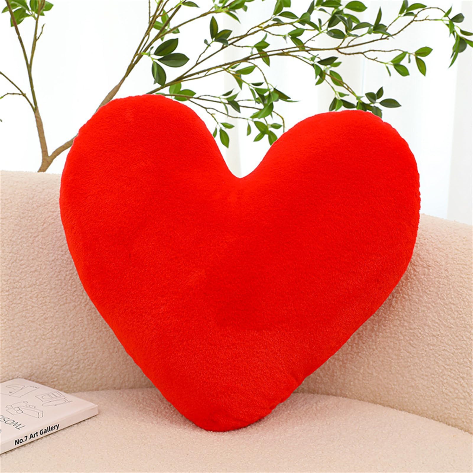 Cuscino a cuore, per cameretta dei bambini, a forma di cuore, per ragazze e ragazzi, decorazione per la camera da letto (cuore rosso, 40 cm)