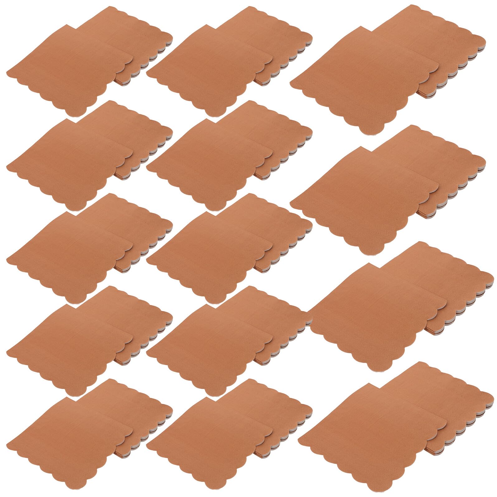 Servilletas de Papel Kraft Marrón Festoneadas, 100 Unidades, Absorbentes y Desechables para Fiestas, Bodas, Restaurantes y Cenas, Servilletas Decorativas para Eventos y Uso