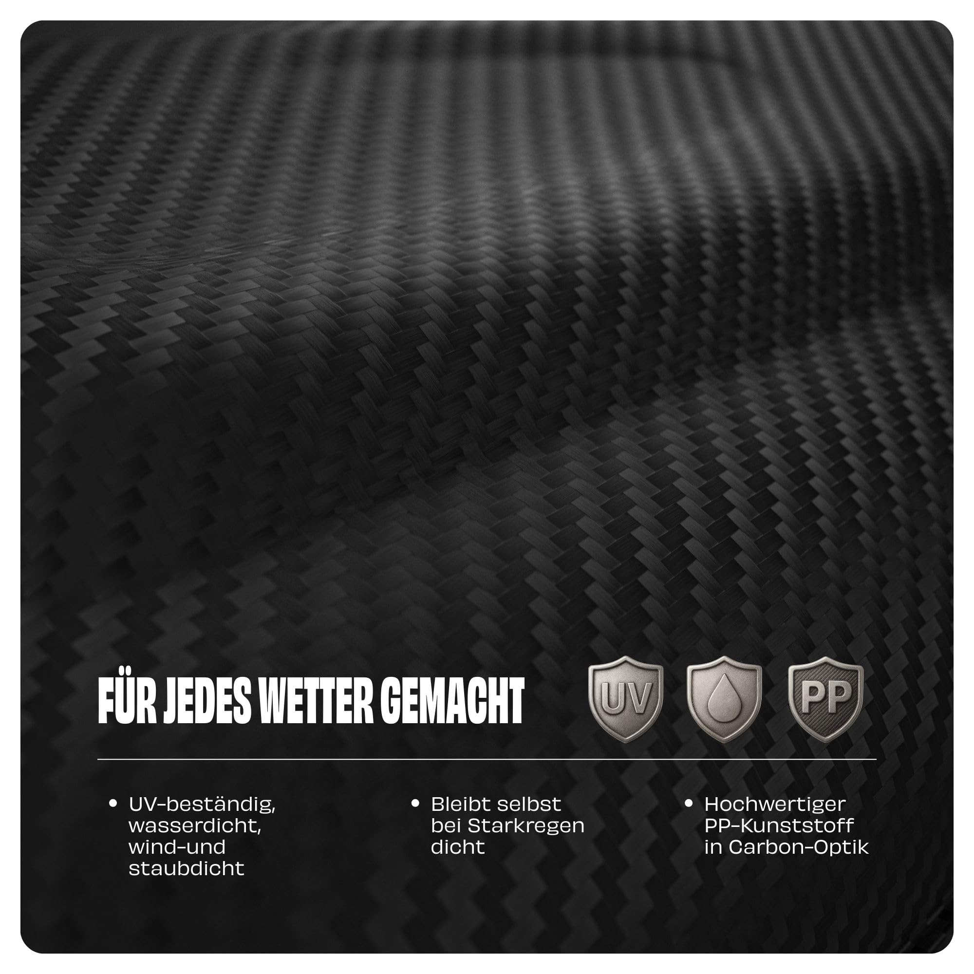 VDP-BA400 Box da tetto per auto, da 400 l, effetto carbonio, con chiusura centralizzata, box portabagagli aerodinamico, incl. portachiavi - 5