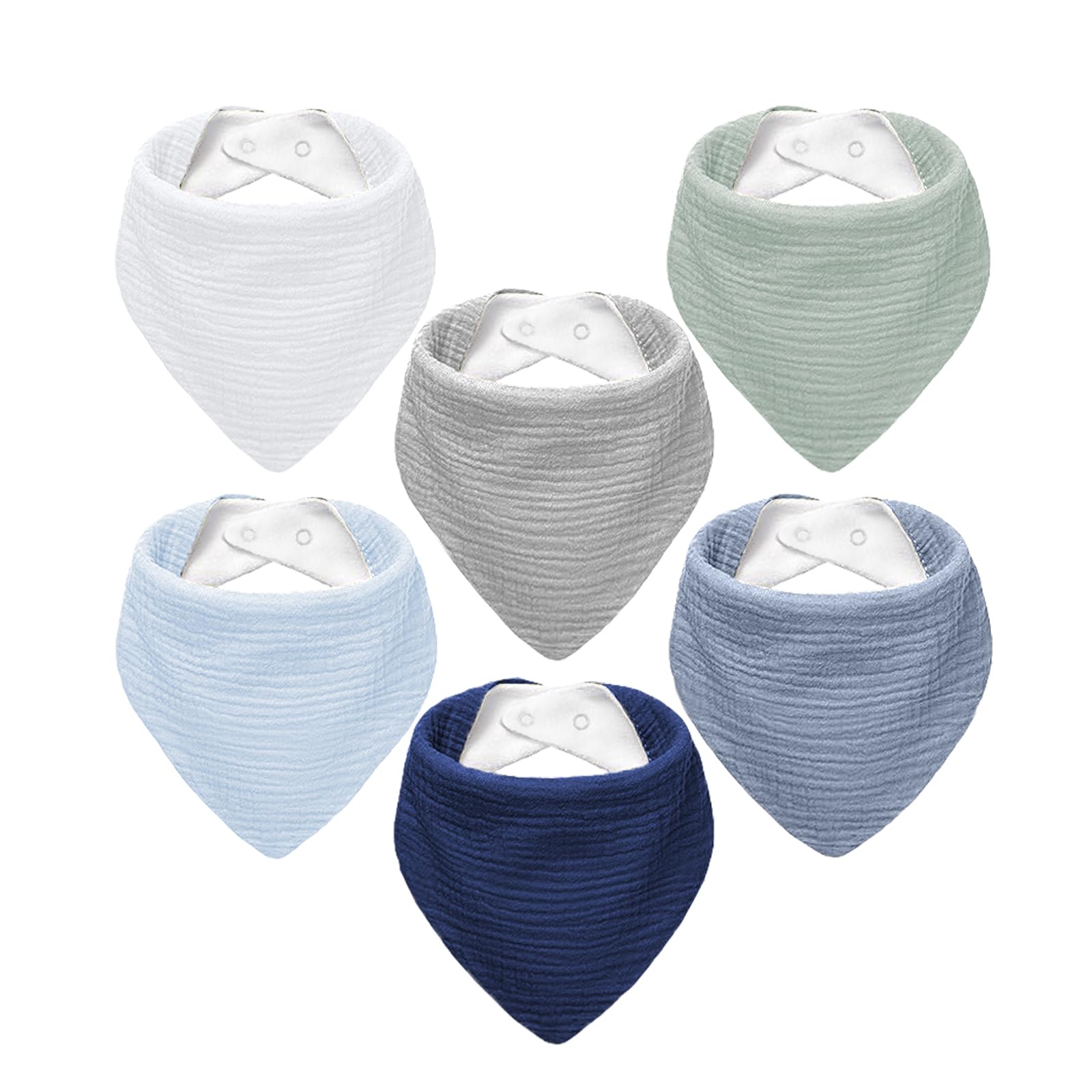 NISXABEBE Baberos bebé recién nacido bandana de muselina unisex, 6 unidades