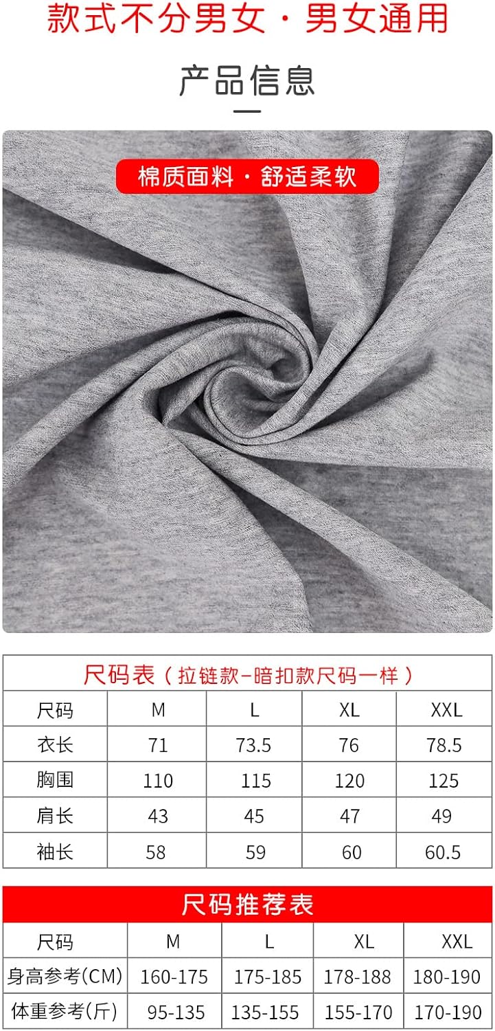 Mental Hospital Gown with Zipper Or Concealed Buckle Easy to Wear Take Off for Fractures Postoperative Infusion Convenient Care (JRK-935 Men Buckle Type, L 67.5-77.5 kgs)