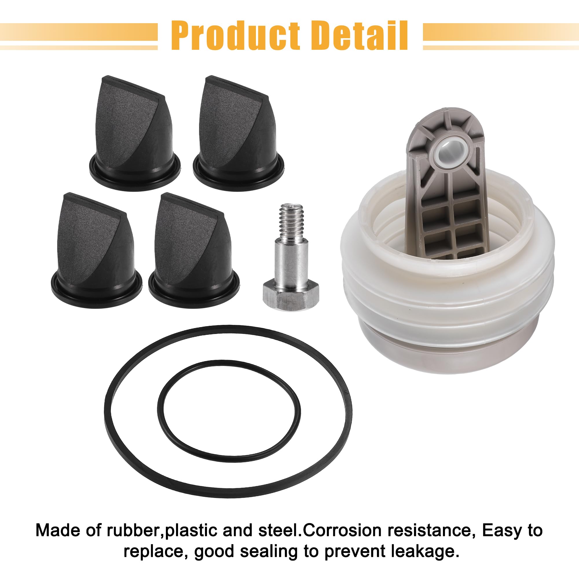 X AUTOHAUX Kit De Fuelles De Bomba Para Dometic/Sealand Vg Y Vht 1 Kit | Negro, Blanco, Gris, Goma, Metal, Plástico, 12.5X9.8Cm, 4 Válvula Pico De Pato, 1 Bomba, 1 Tornillos, 2 Kit Anillos En O