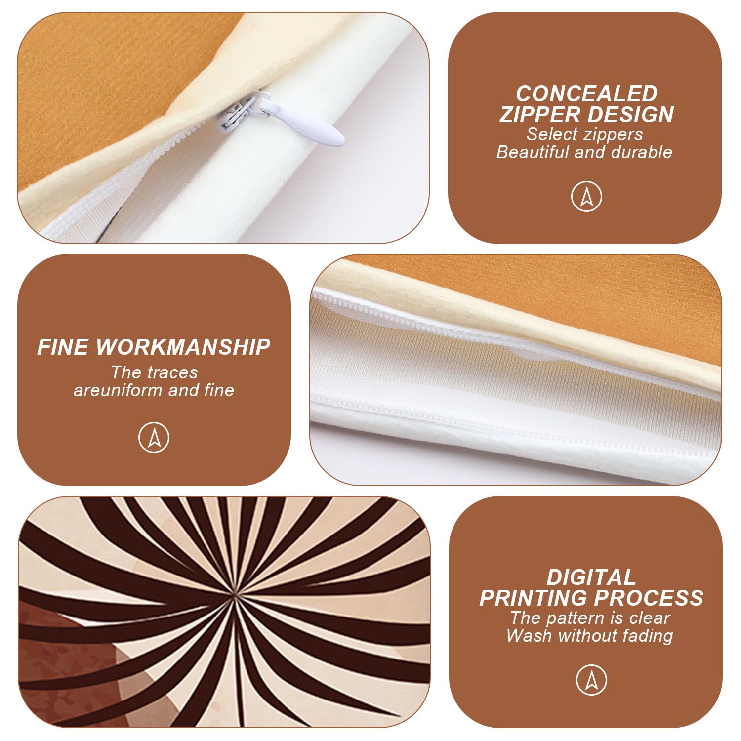 Federe Cuscino 45x45 Cm - 4 Pezzi, Stampa Botanica, Tessuto Pelle Di Pesca, Cerniera Nascosta - Foto 11