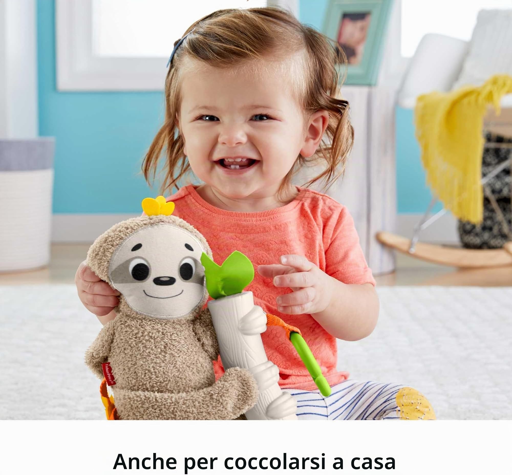 Fisher-Price Bradipo, Giocattolo Agganciabile per Passeggino, per Neonati, FXC31