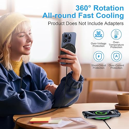 Miniatura 5 de Cargador inalámbrico de 15 W, almohadilla de carga rápida para teléfono Android para Moto razr+ 2025 G Stylus 5G 2025 G Power 2025 Edge 2025,