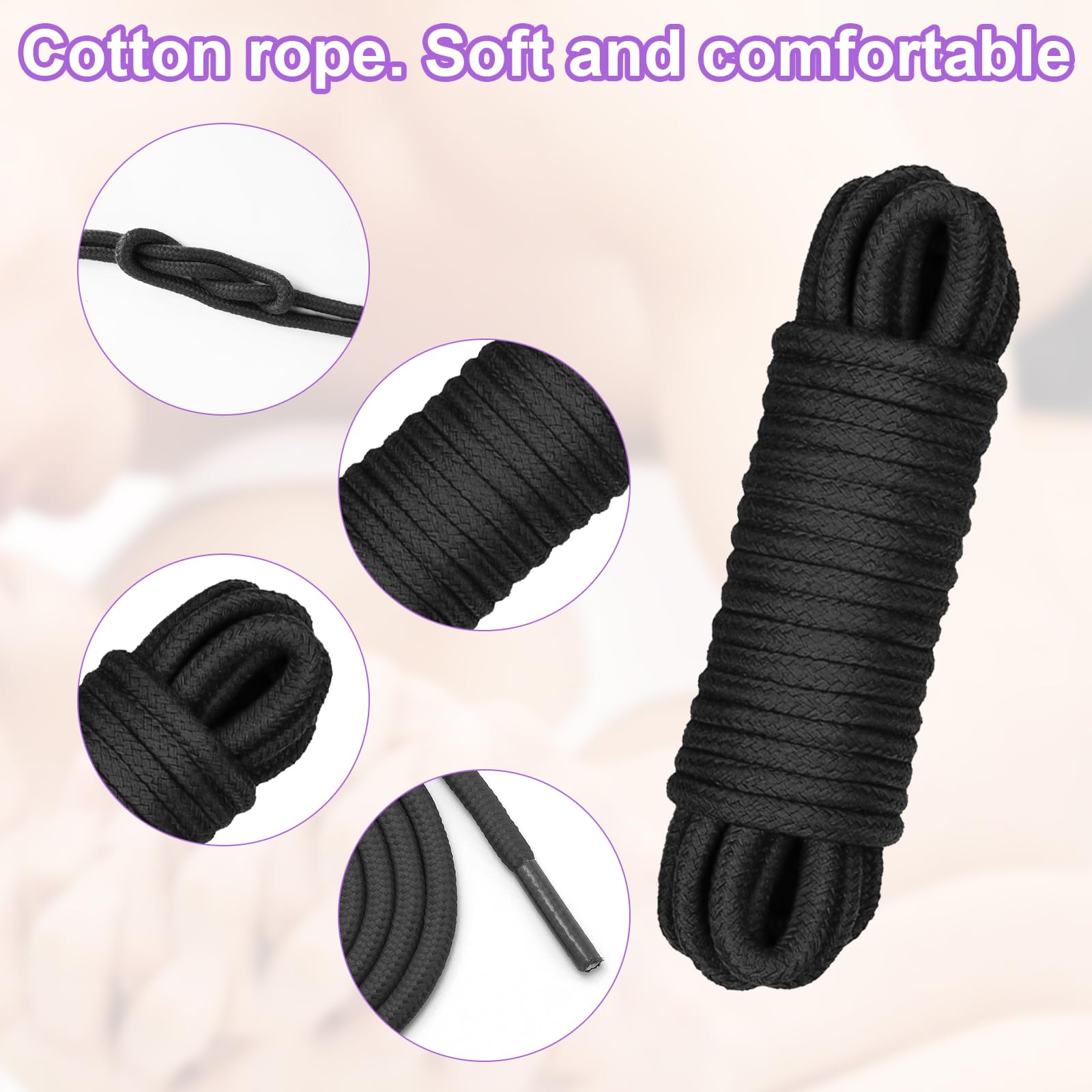 Kit de bondage SM Oziral de 26 piezas juego de bondage para cama BDSM juguetes sexuales para parejas juego BDSM para principiantes accesorios para mujeres con tapón anal juego sexual para pareja Negro