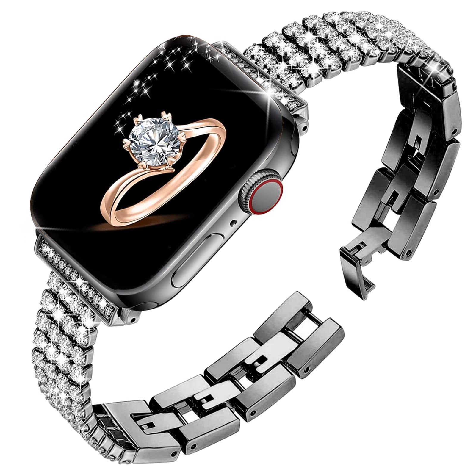Amazon.co.jp: キラキラバンド コンパチブルApple Watch 42mm 41mm 