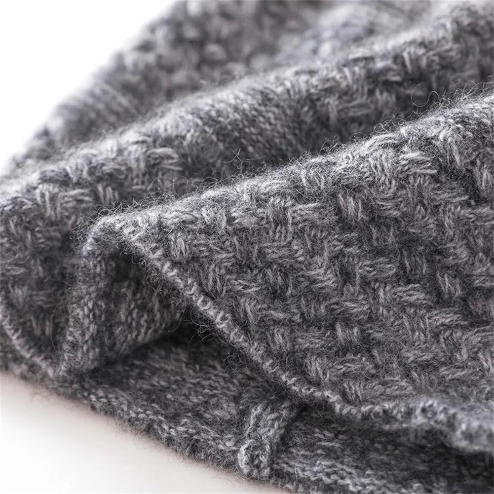 Gorro de Punto Gorros de Punto clásicos, Gorro de Punto Unisex Mezcla Lana Multicolor(Dark Gray9)
