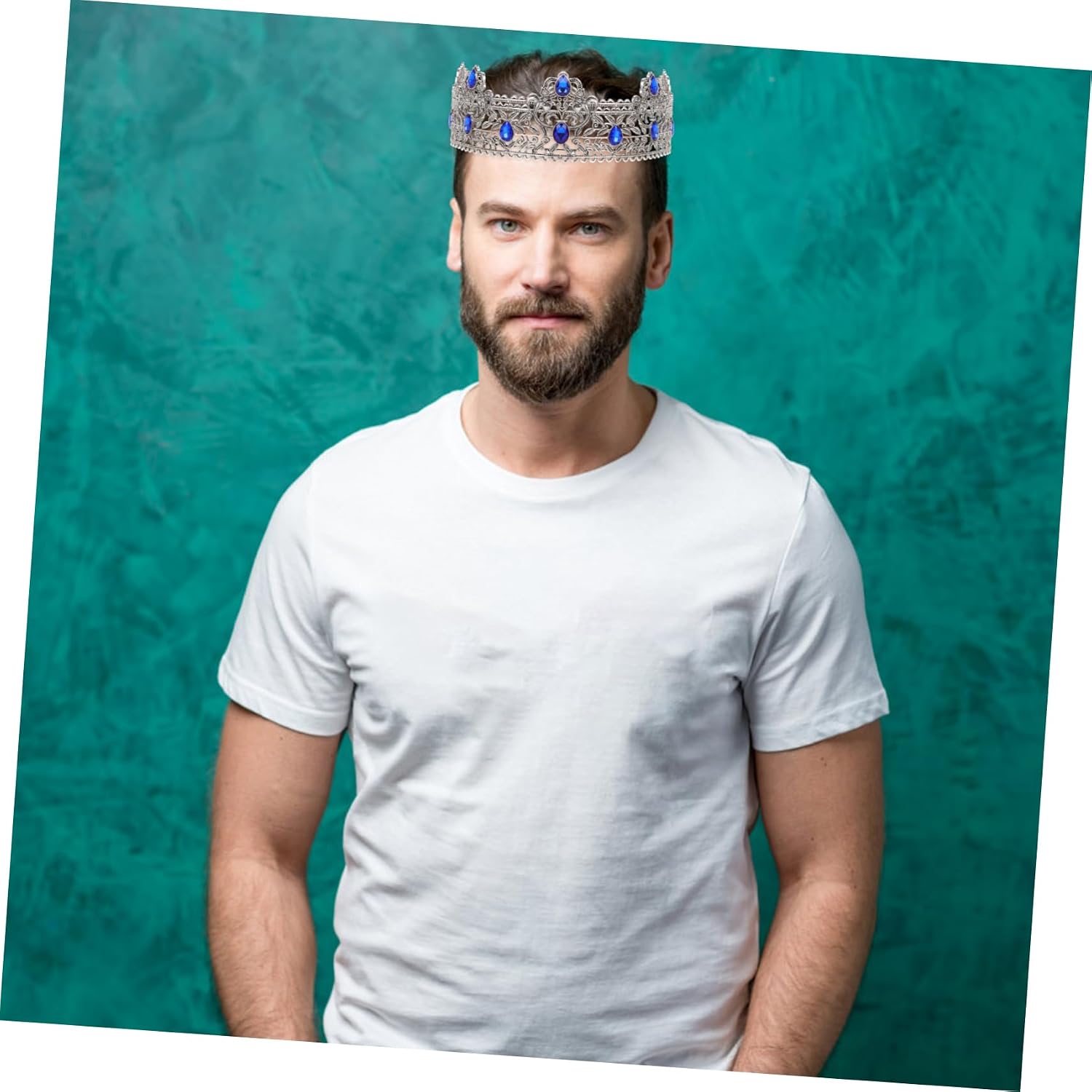 Gothic Queen Crown for Men Vintage Pearl Tiara Royal Crown for Wedding for Halloween