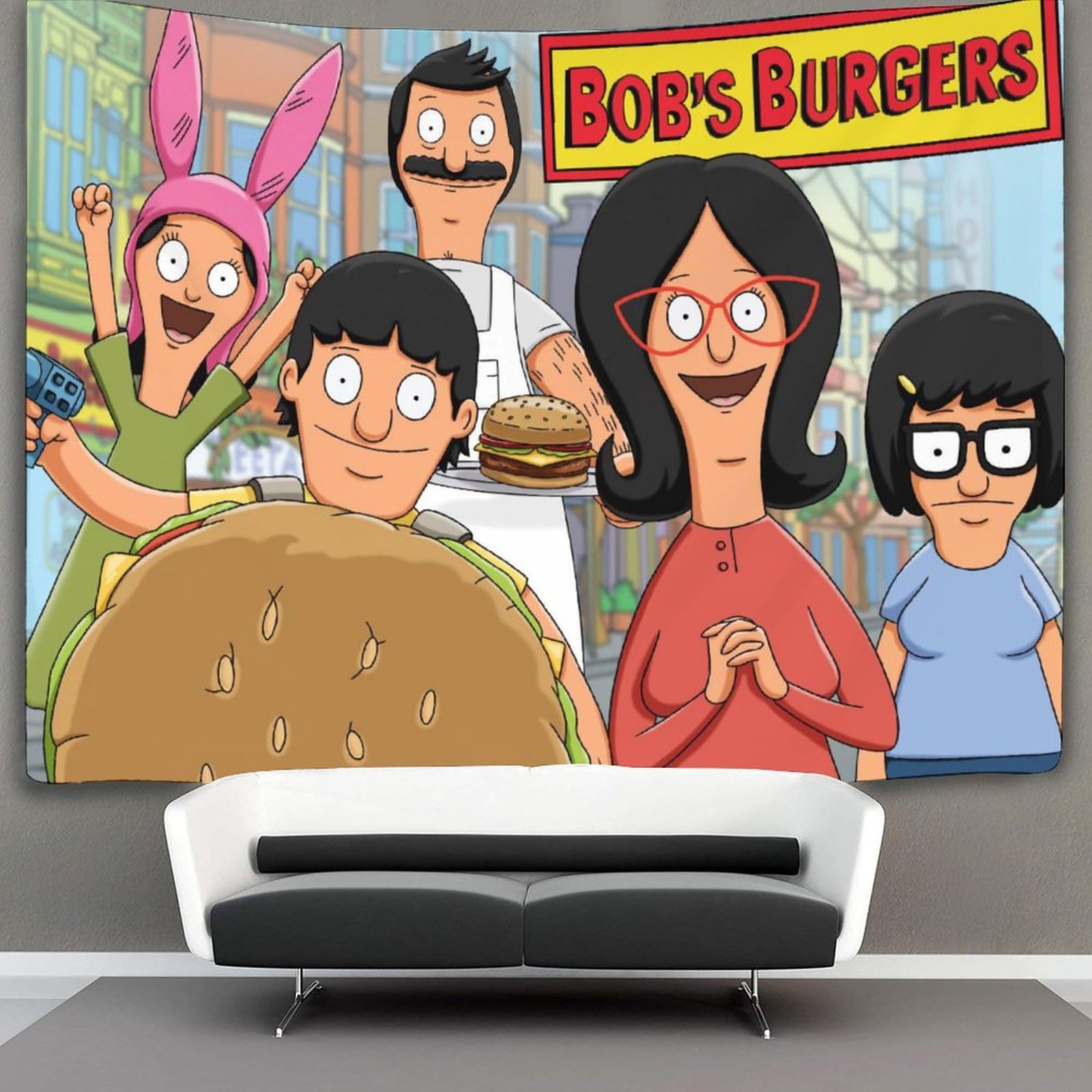 MJCZEGDCR 3D Print Bobs Burgers Wall Tapestry Tapestry Wall Hanging Decoration Tapestries Bedroom Wall Decor Soft Polyester,for Living Room Bedroom Dorm Deco 70cmx100cm