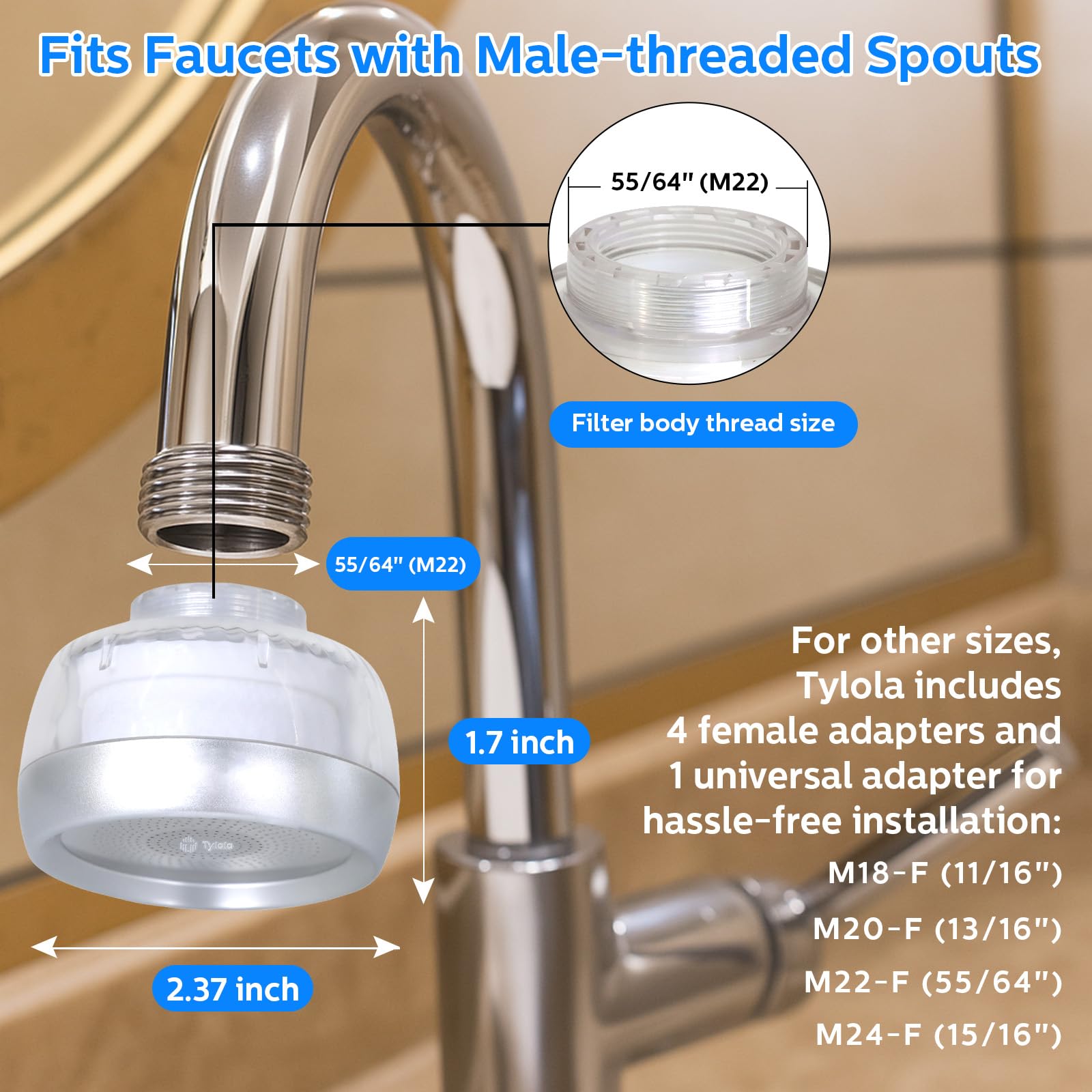 Tylola TWF 3.0 Bathroom Tap Water Filter - Image 4