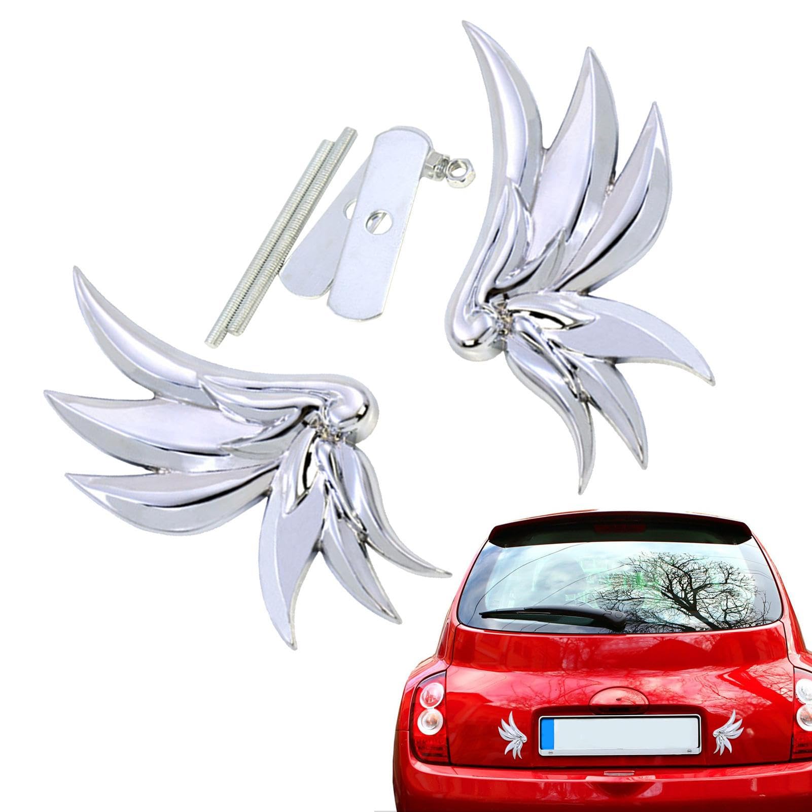 2 Adesivi Metallici 3D Per Auto A Forma Di Ali D'Angelo – Decorazione Anti Graffio E Personalizzazione - 3