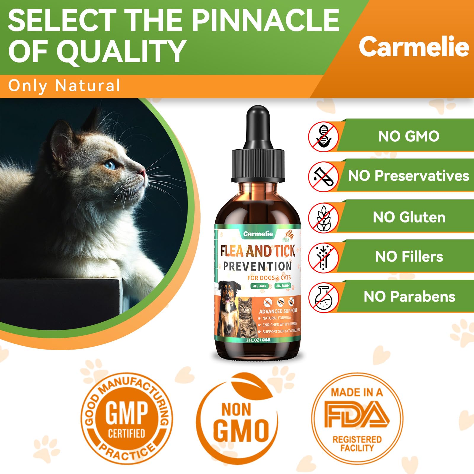 Natural Skin & Coat Liquid Supplement for Dogs & Cats with Vitamins & Natural Extracts - Bacon Flavour - Image 4