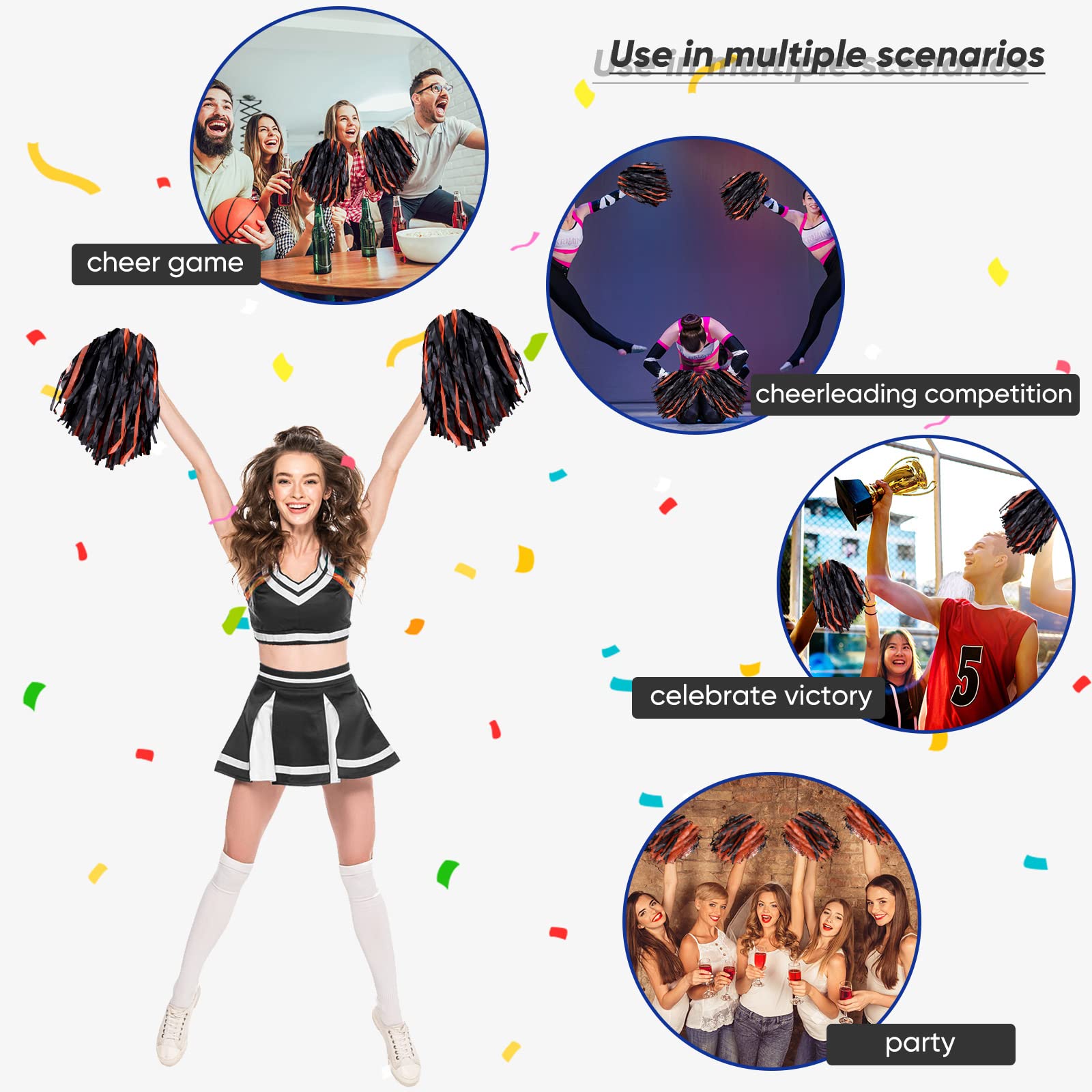 Cheer Baton Rack Snapklik.com : Hanaive 24 Pcs Pom Poms Cheerleading Cheerleader ...