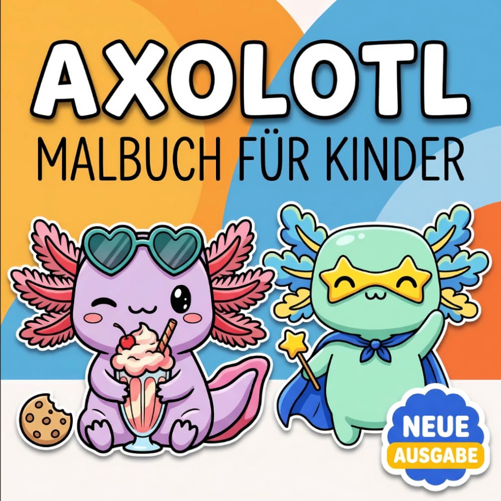 Axolotl Malbuch: Über 60 Süße Und Lustige Illustrationen Für Kinder Ab 6 Jahren Und Teenager. Perfektes Geschenk Für Geburtstage Und Feiertage