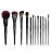 Jessup Full Makeup Brushes Set 13pcs, Professional Vegan Foundation Powder Contour Blush Highlight Eyeshadow Blending Concealer Spoolie EyeLiner Brush, Phantom Black T300