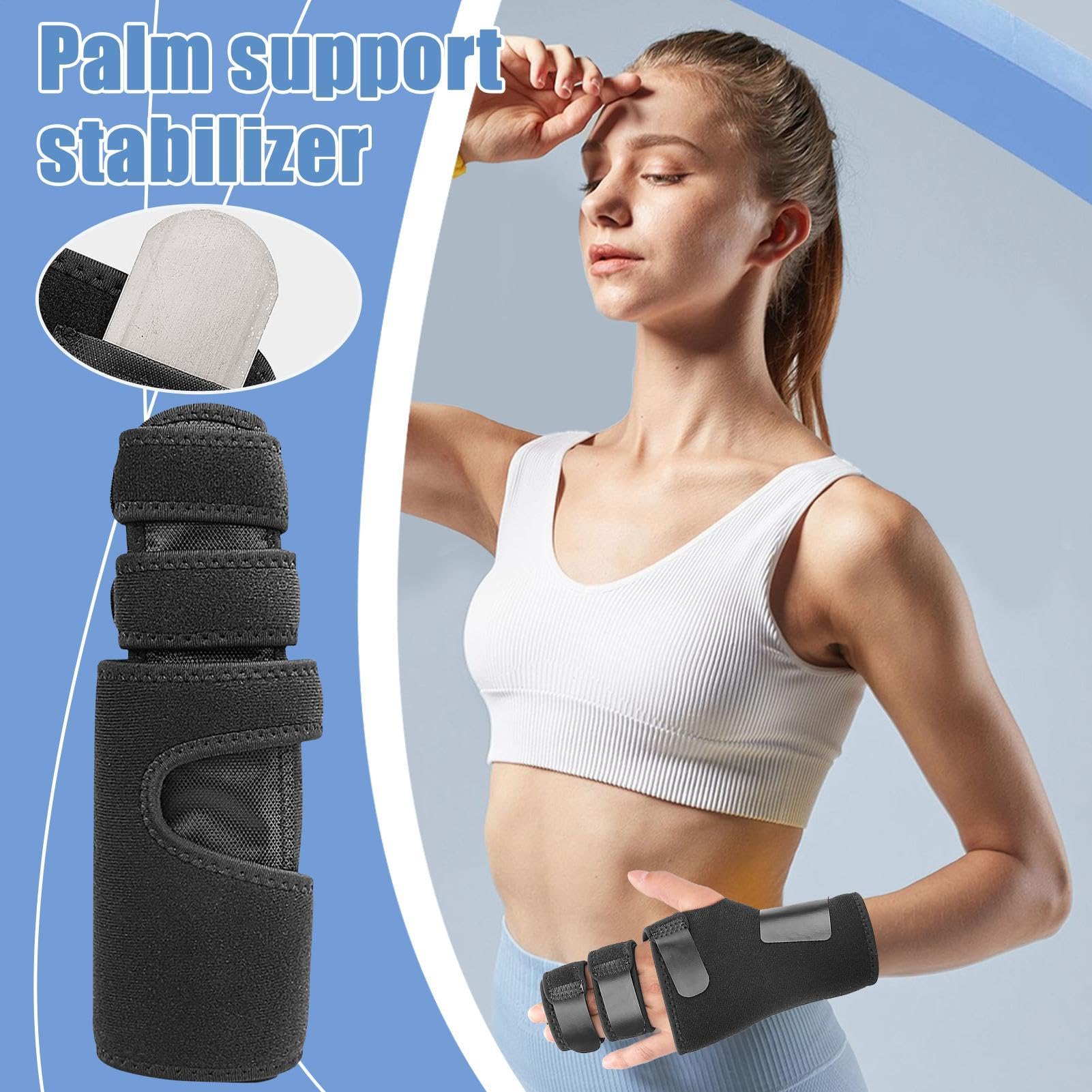 Wrist Support Brace- 97g Adjustable Full Trigger Finger Splint | Finger Splint Wrist Brace, Breathable Finger Splint, Finger Straightener Splint, Wrist Stabilizer For Forefinger, Middle Finger