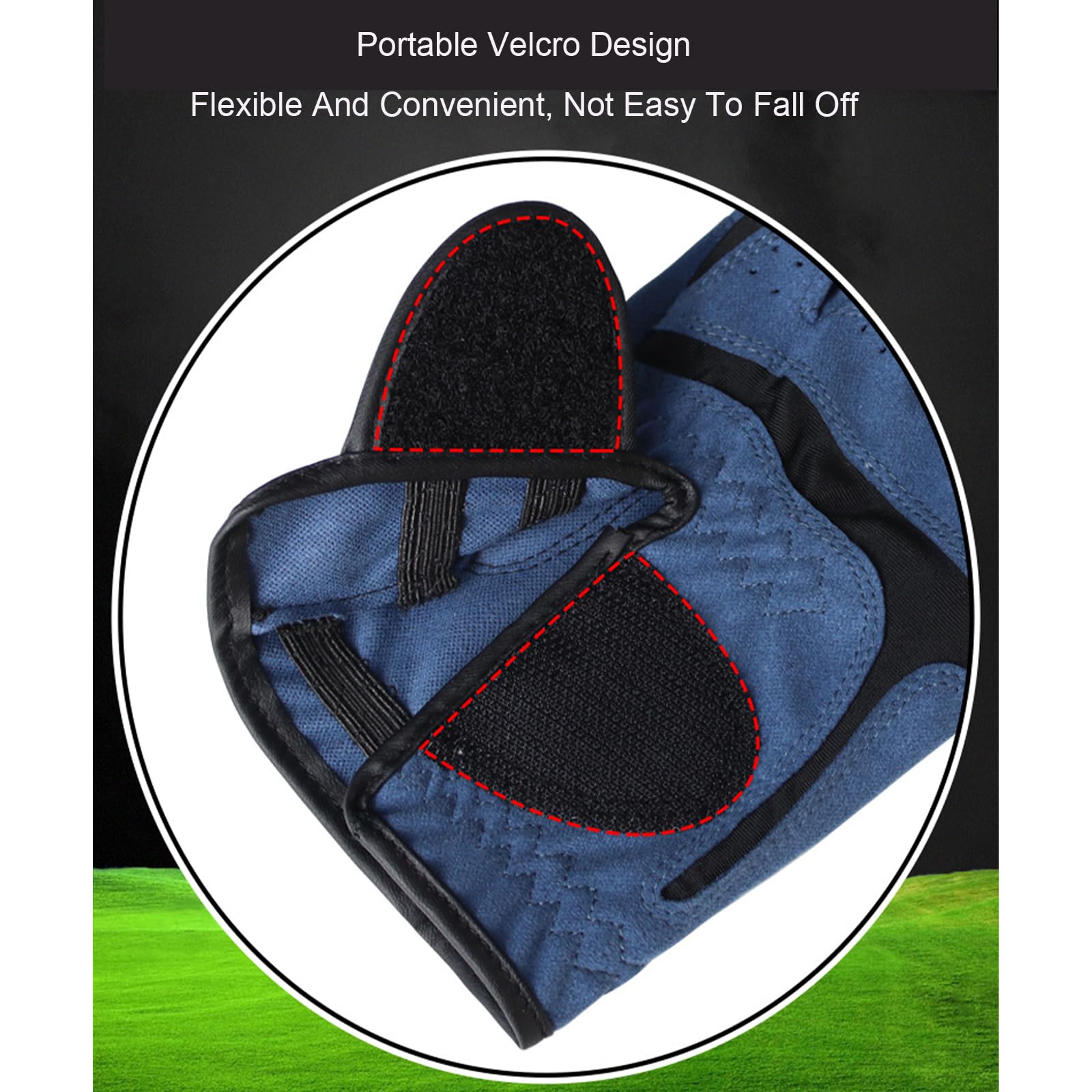 1 Pièces Gants de Golf Hommes Antidérapant Respirant Microfibre Tissu Main Gauche Golfeur Sports de Plein Air Gants avec Velcro,Black,26(Length20cm)
