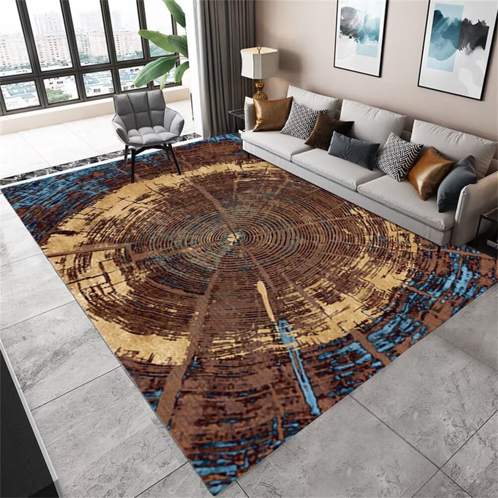 Tapis insonorisant résistant à l'usure 120x180cm bleu marron café pour intérieur