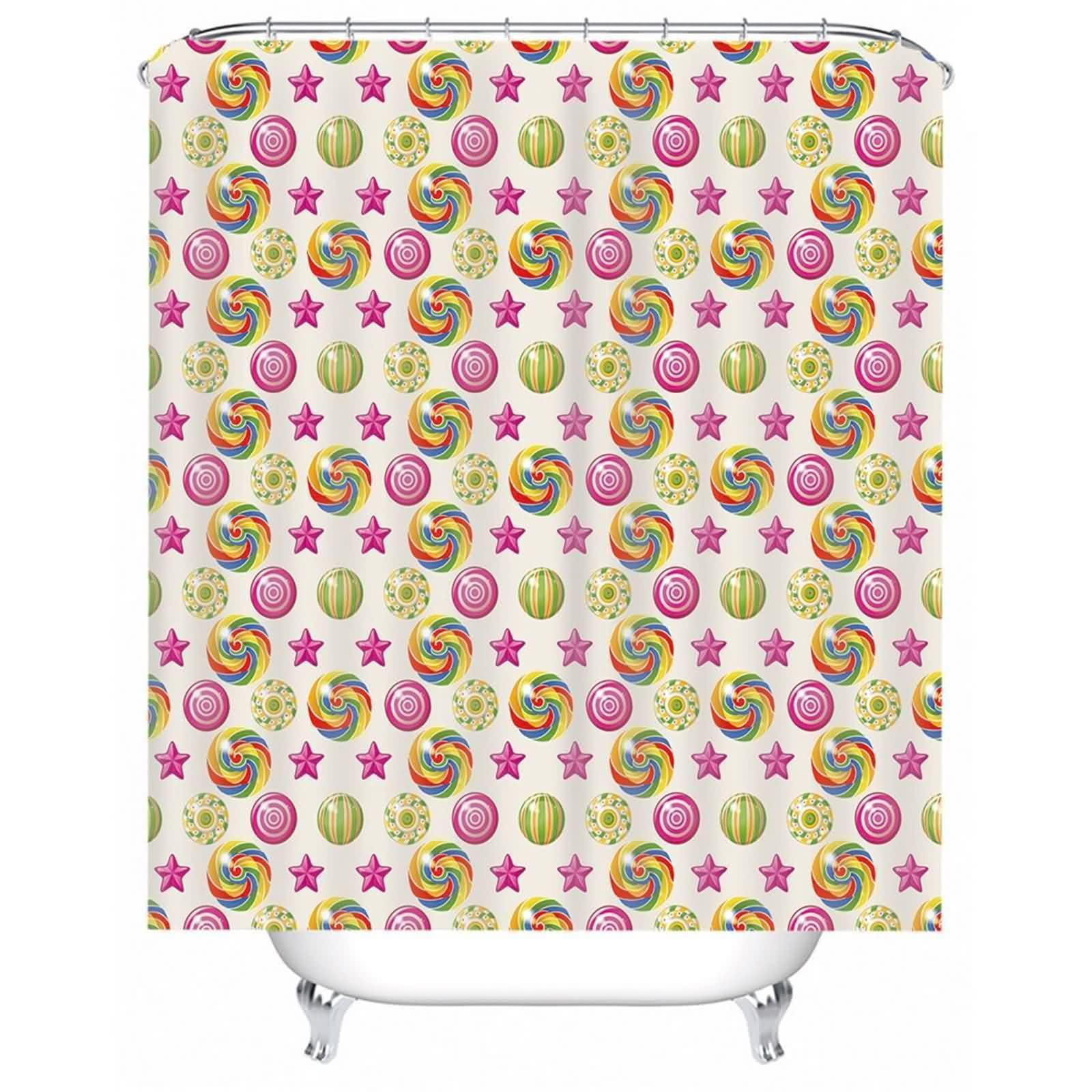 Rideau de douche en polyester de qualité supérieure motif sucette lavable et très imperméable