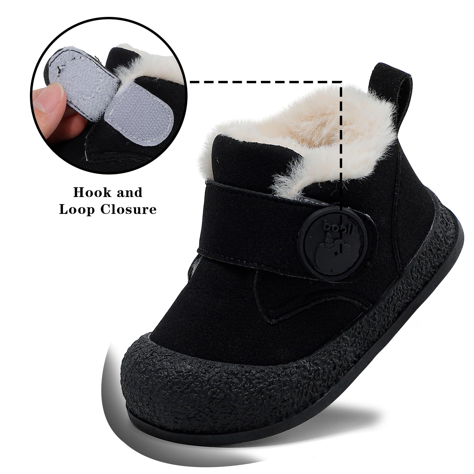 MASOCIO Bottes Bébé Garçon Fille Hiver Bottines Enfant Fourrés Chauds Antiderapant Taille 18-24 EU