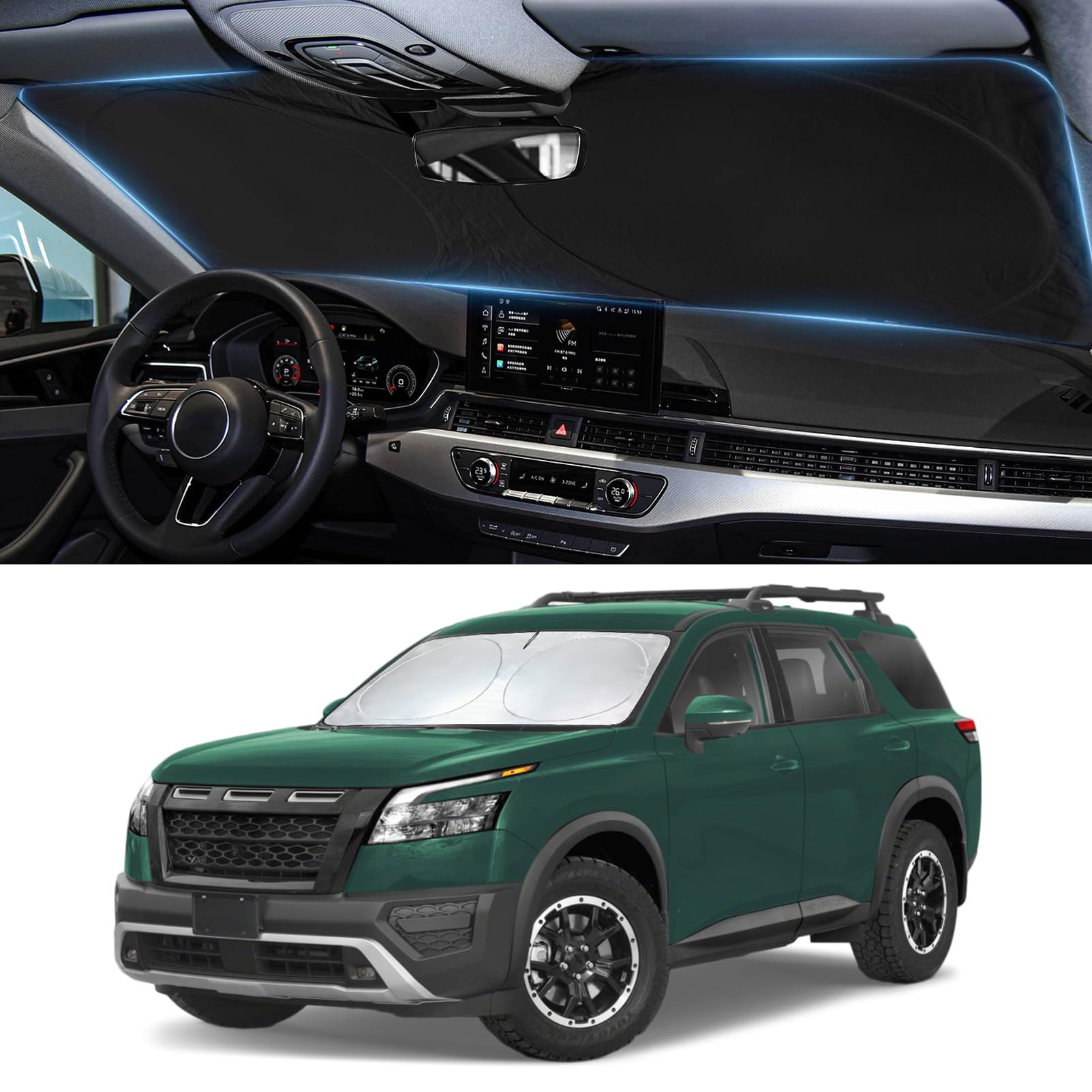 Sun Shade for Nissan 2022-2026 Pathfinder Windshield Sunshade Sun Visor