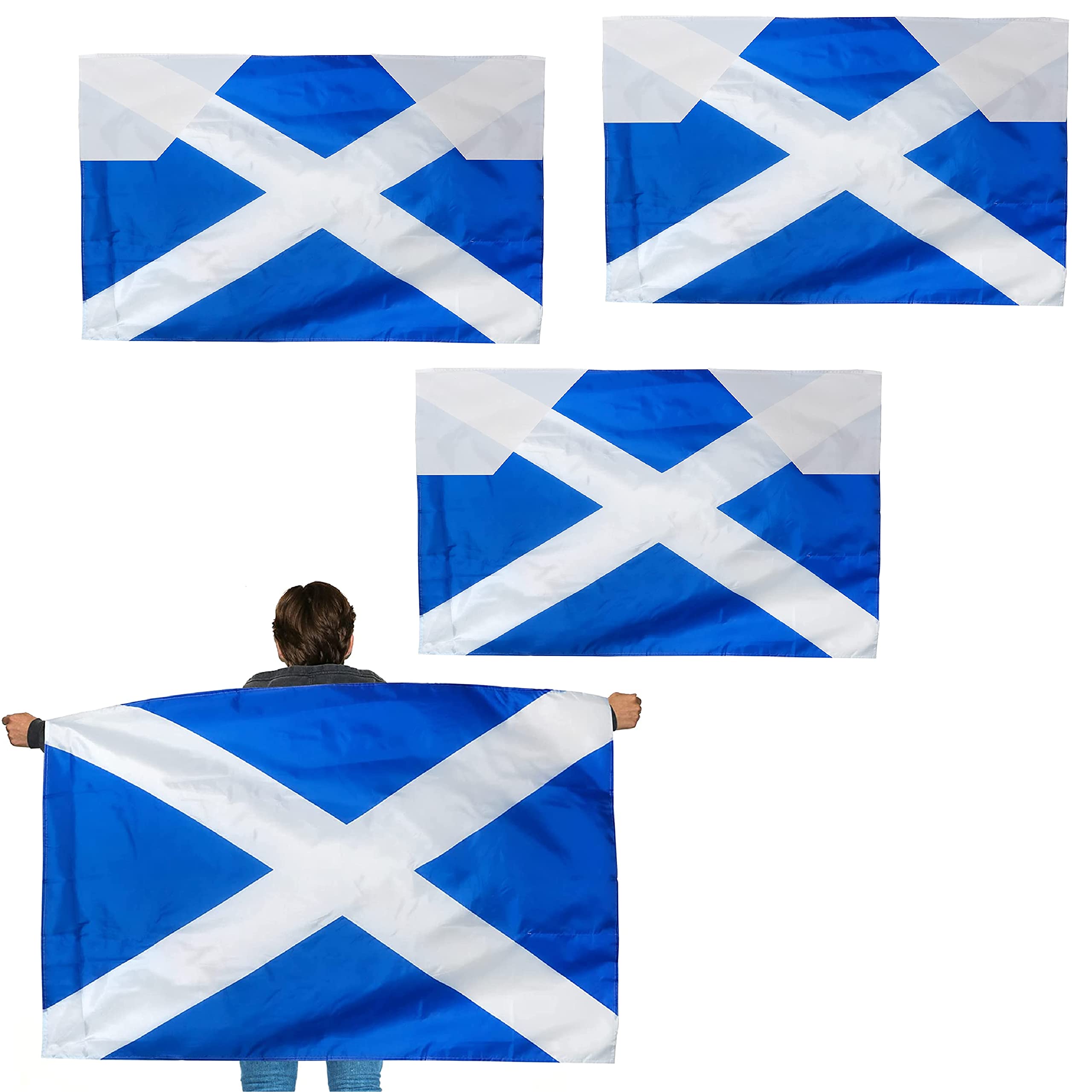 Scotland Wearable Flag Cape - Scottish Fancy Dress - Football, Rugby - Sporting Events, St Andrew's Day Street Parties, Festivals and Celebrations - Pack of 3