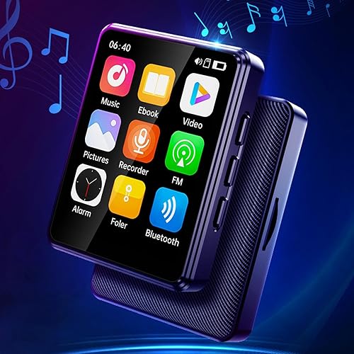 Miniatura 4 de Reproductor de MP3 con Bluetooth, reproductor de música con sonido HiFi, reproductores de MP4 pantalla táctil, dispositivos de música portátiles con