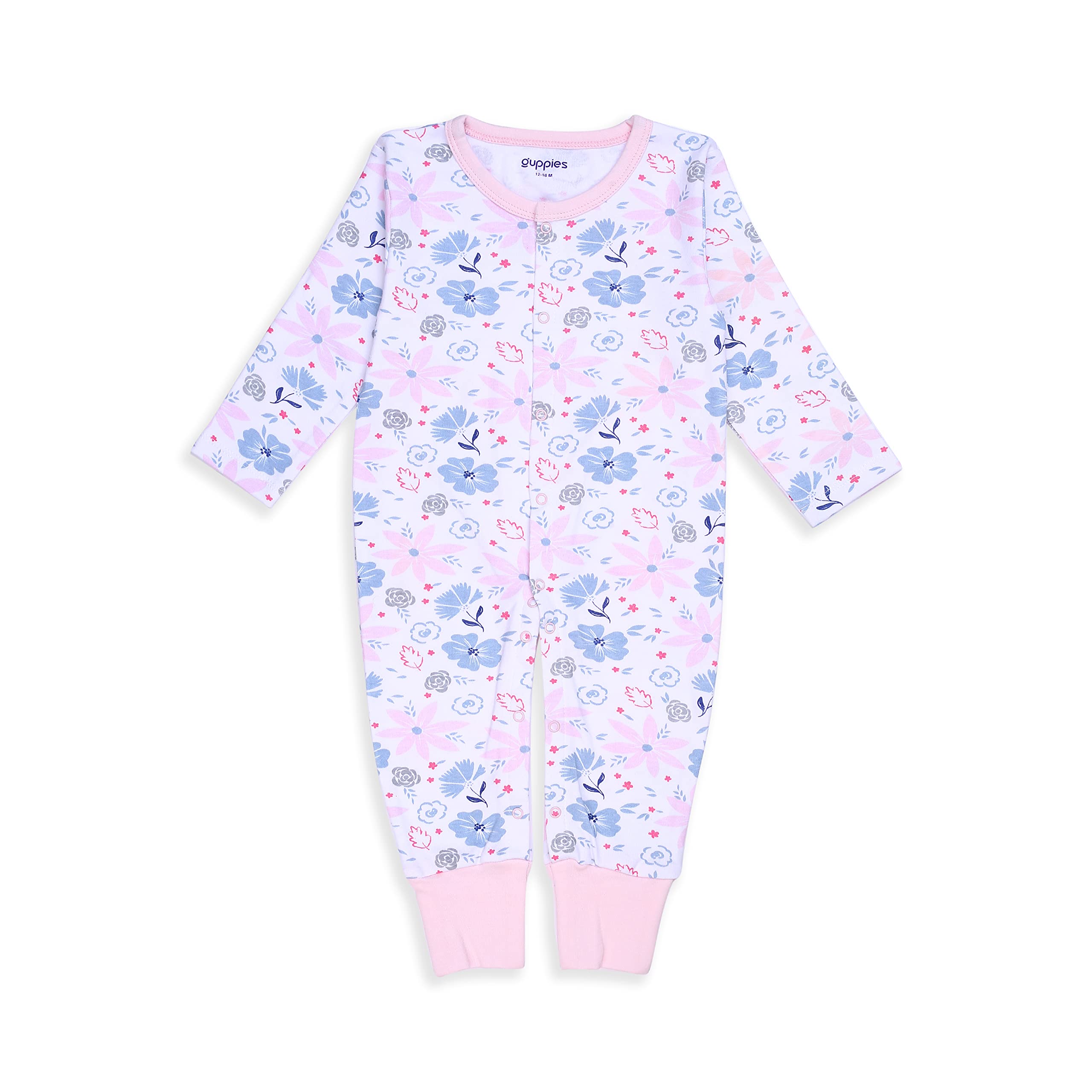 guppiesNew Born 100% Cotton Rompers/Sleepsuits/Jumpsuits/Night Suits Dungaree for Newborn Baby Boys & Girls Full Sleeve Unisex Wear