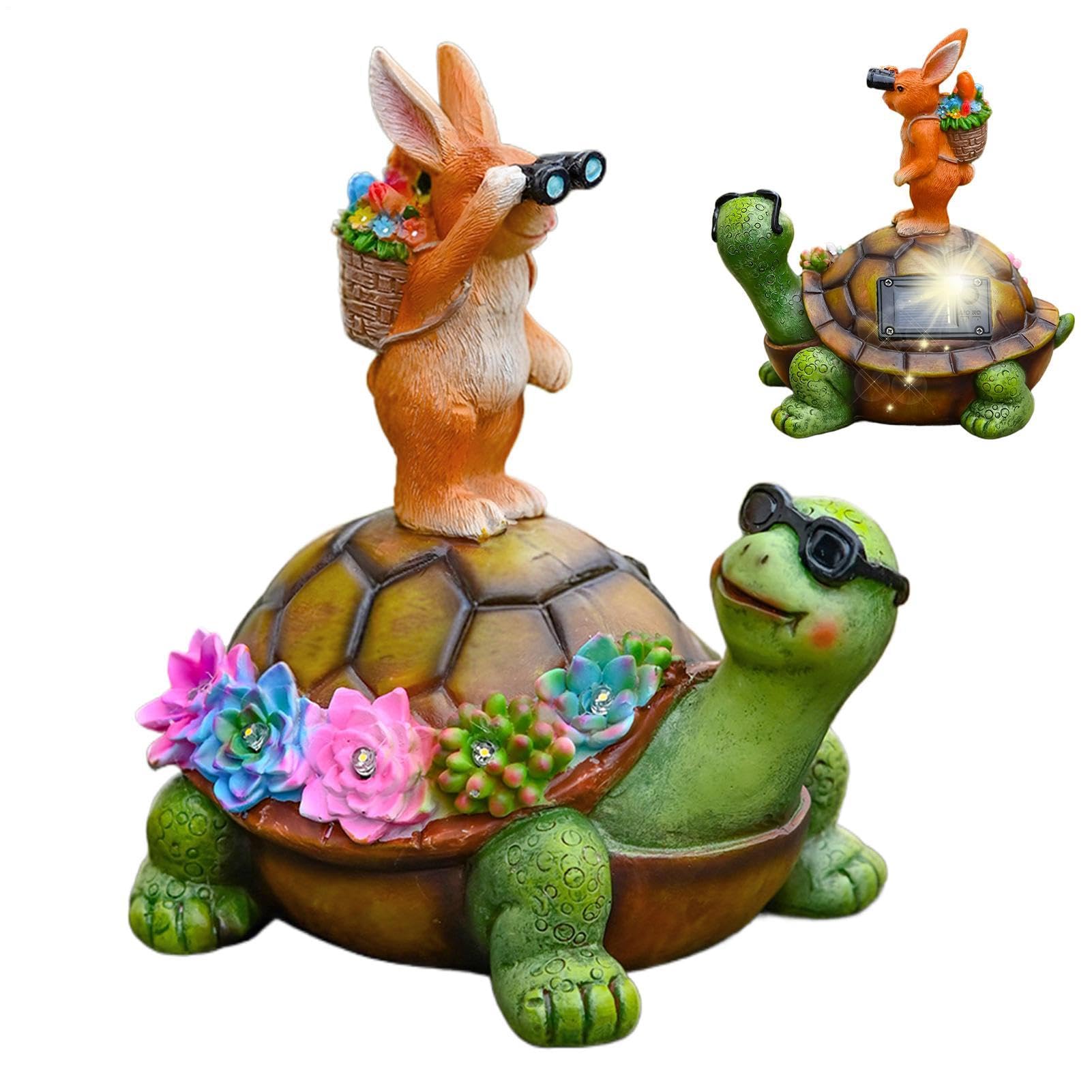Statues solaires pour patio et jardin lumière étanche animaux pour pelouse et paysage