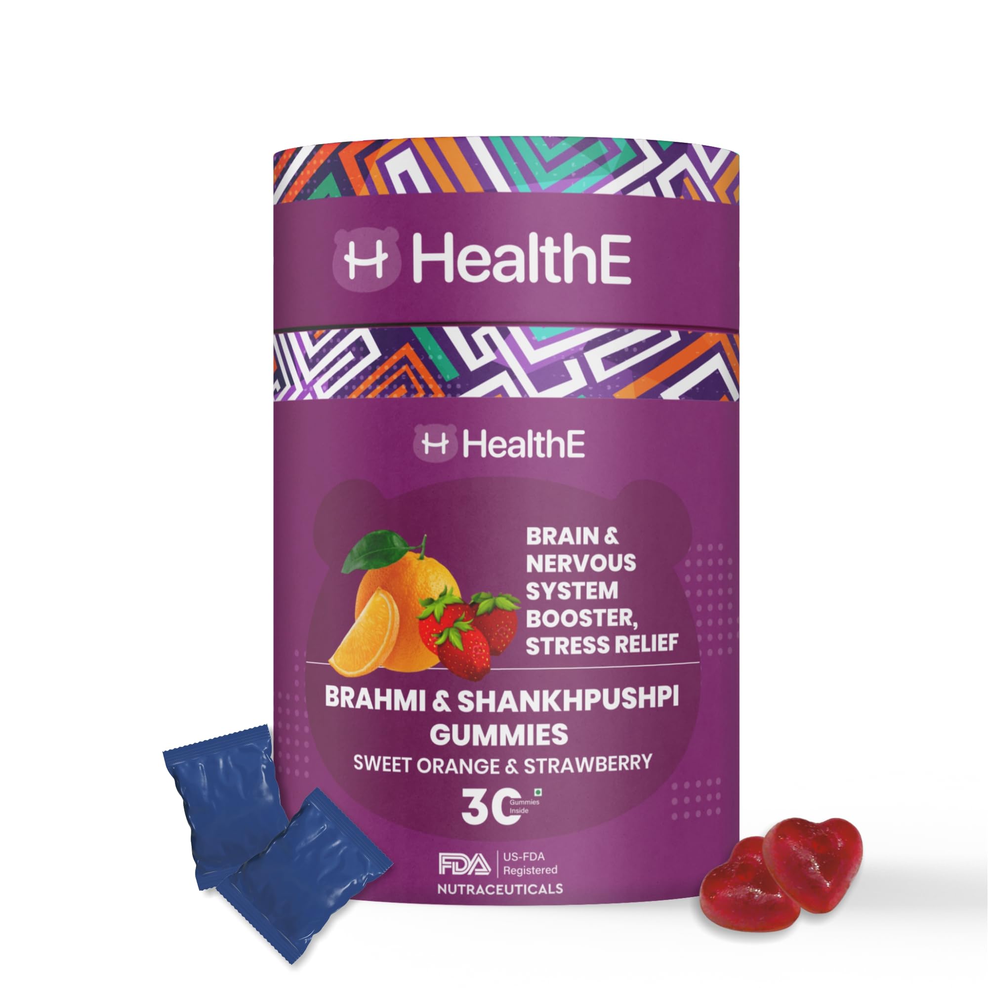 HealthE Brahmi & Shankhapushpi Gummies for Kids - Nervous System & Brain Booster for kids, Stress Relief for Students, Diet Supplements - Vegan - Sugar Free - USFDA Registered (B0CVL1H789) Amazon Price History, Amazon Price Tracker