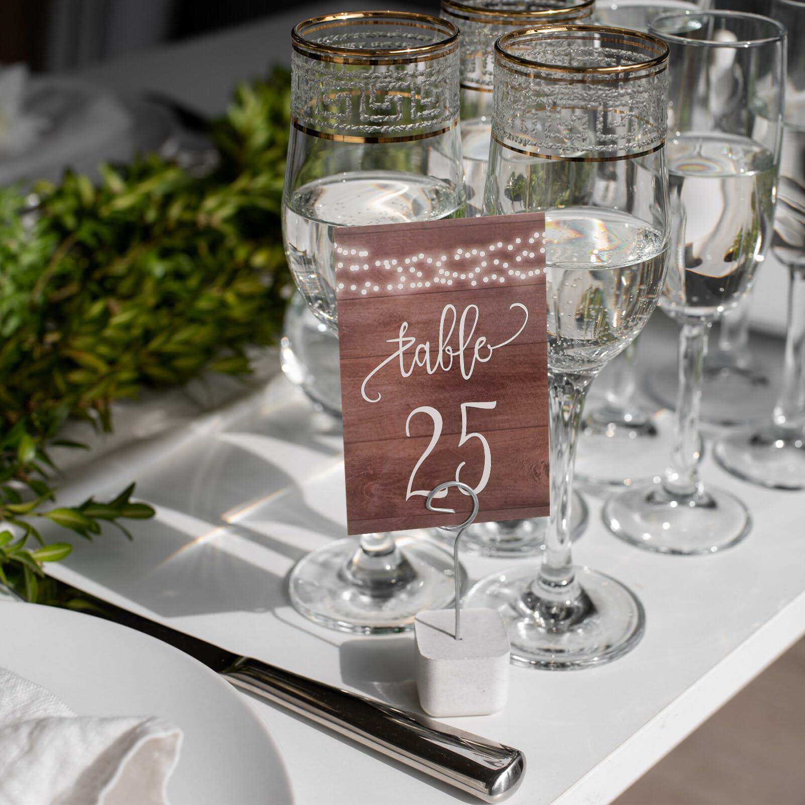 Numéros de Table Mariage en Bois Marron, Lot de 25 Pièces