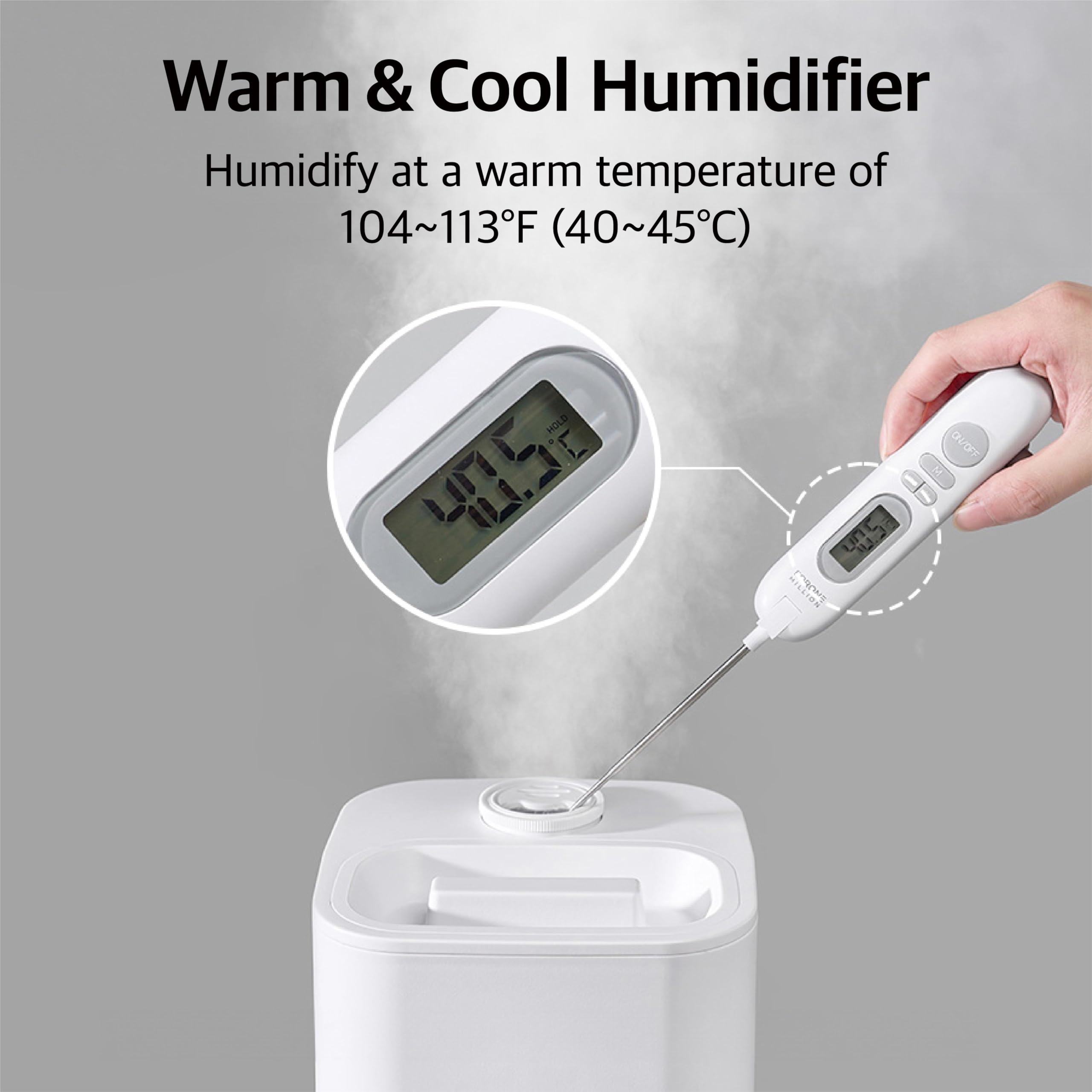 Pureal Humidificador de torre, 2.6 galones (10 L) sobre ruedas, niebla cálida y fría de 3 etapas, dura 83 horas, habitación grande con luz ambiental, ajuste de humedad, temporizador de 12 horas