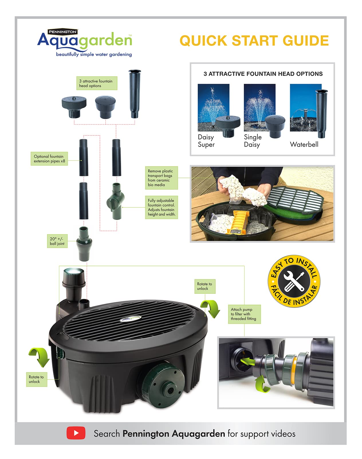Buy Pennington Aquagarden , Inpond 5 in 1, Pond & Water Pump, Filter