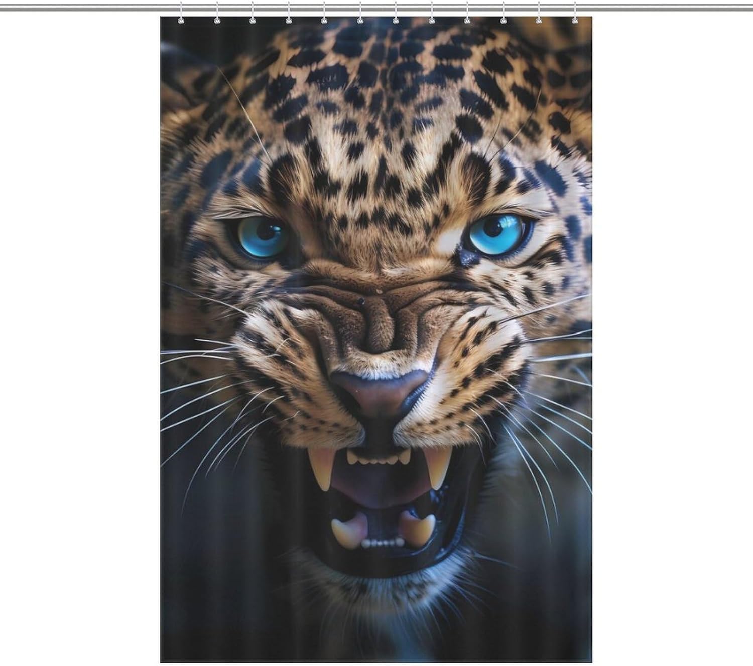 Leopards with Blue Eyes Funny Shower Curtains Washable Bath Curtain Liner with Hooks for Bathroom Bath Tubs