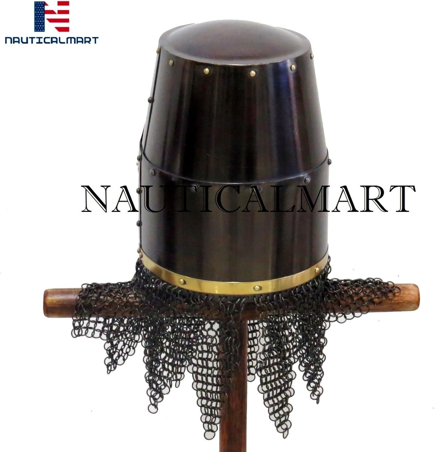 NauticalMart Knight Crusader Armor Helmet Wearable Halloween Costume LARP/Reenactment