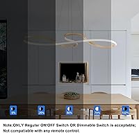 Vista 3 de Candelabro LED moderno para comedor, lámpara colgante moderna, regulable, creativa, contemporánea, lámpara colgante ajustable para sala de estar