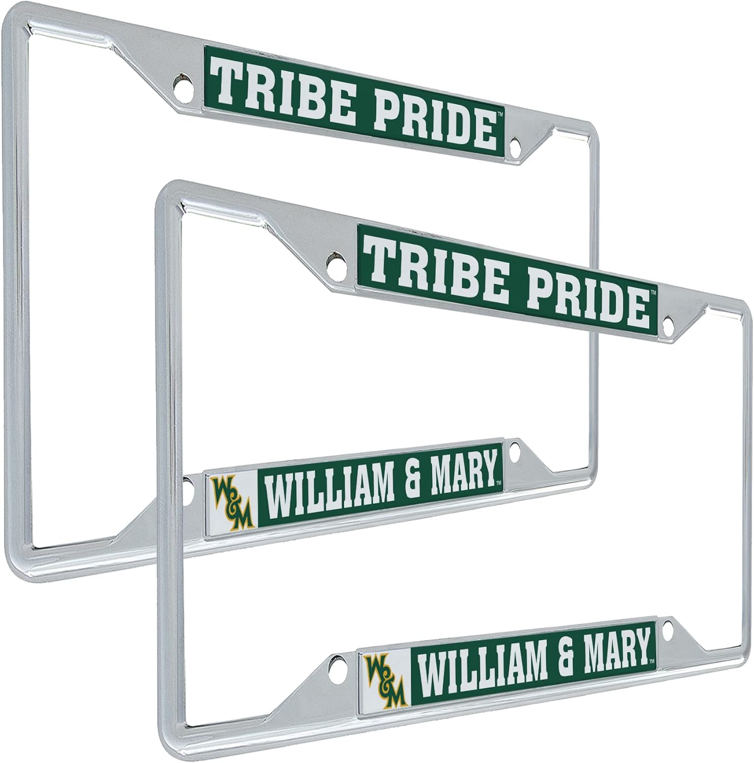 Desert Cactus College of William & Mary Car Accessories Metal License Plate Frame for Front or Rear of Car (Mascot 2 Pack)