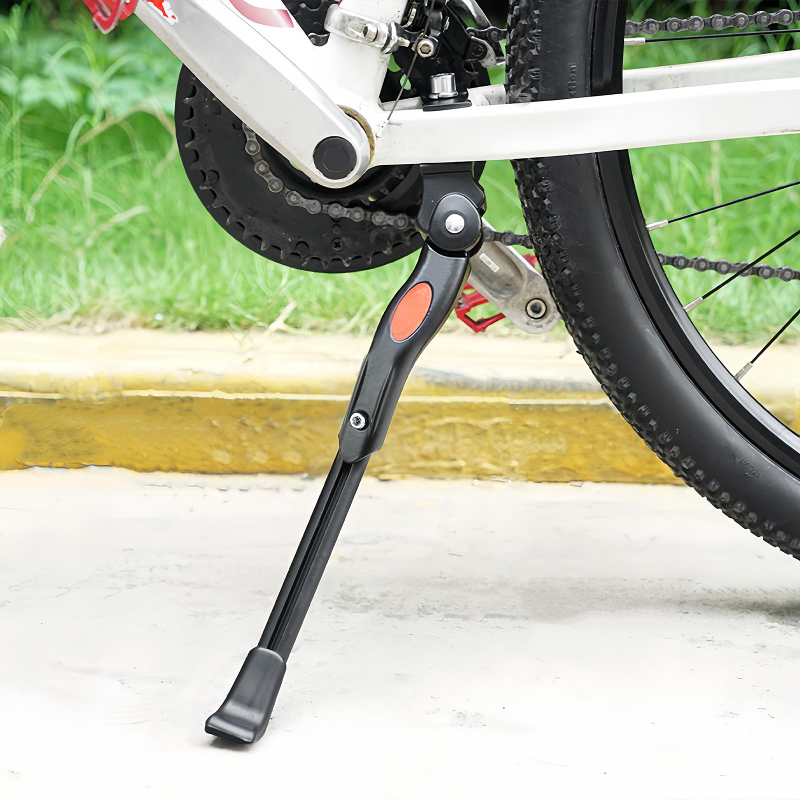 Stojak na rower 20, 24, 26", stop aluminium, regulowany, uniwersalny stojak na rower z antypoślizgową gumową nóżką i kluczem imbusowym, do rowerów górskich, wyścigowych