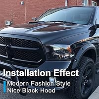 Vista 2 de Cubierta de ventilación de flujo de aire para automóvil, decorativa y universal; cubierta adhesiva para capó, color negro