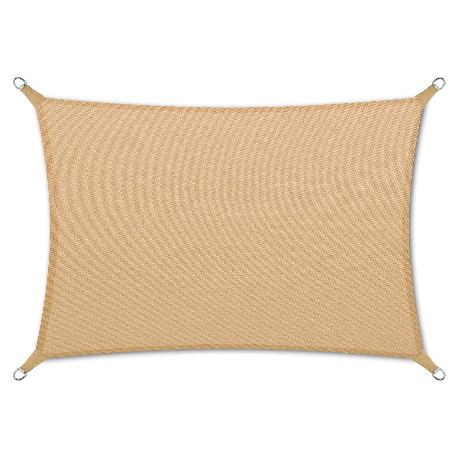 KARAT Voile d'ombrage en Polyester pour Jardin Balcon - Voile de Protection Solaire 160 g/m² Respirante & imperméable - L’Ombre idéale pour Votre terrasse patios (Respirant 5x5m, Sable)