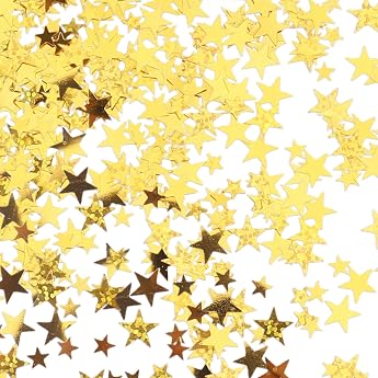ENLACE Star Confetti Gold Table Decoration Pack of 4000 Confetti Golden Wedding Glitter Confetti Birthday Decoration Sequins Birthday Table Decoration Confetti Confetti Decoration Christmas