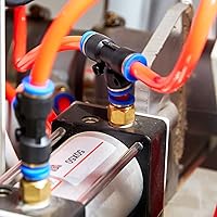 Vista 2 de Paquete de 2 accesorios de bloqueo de rosca macho NPT 3/8 – Unión de mamparo en camiseta, accesorios de empuje para conectar, aplicar al sistema