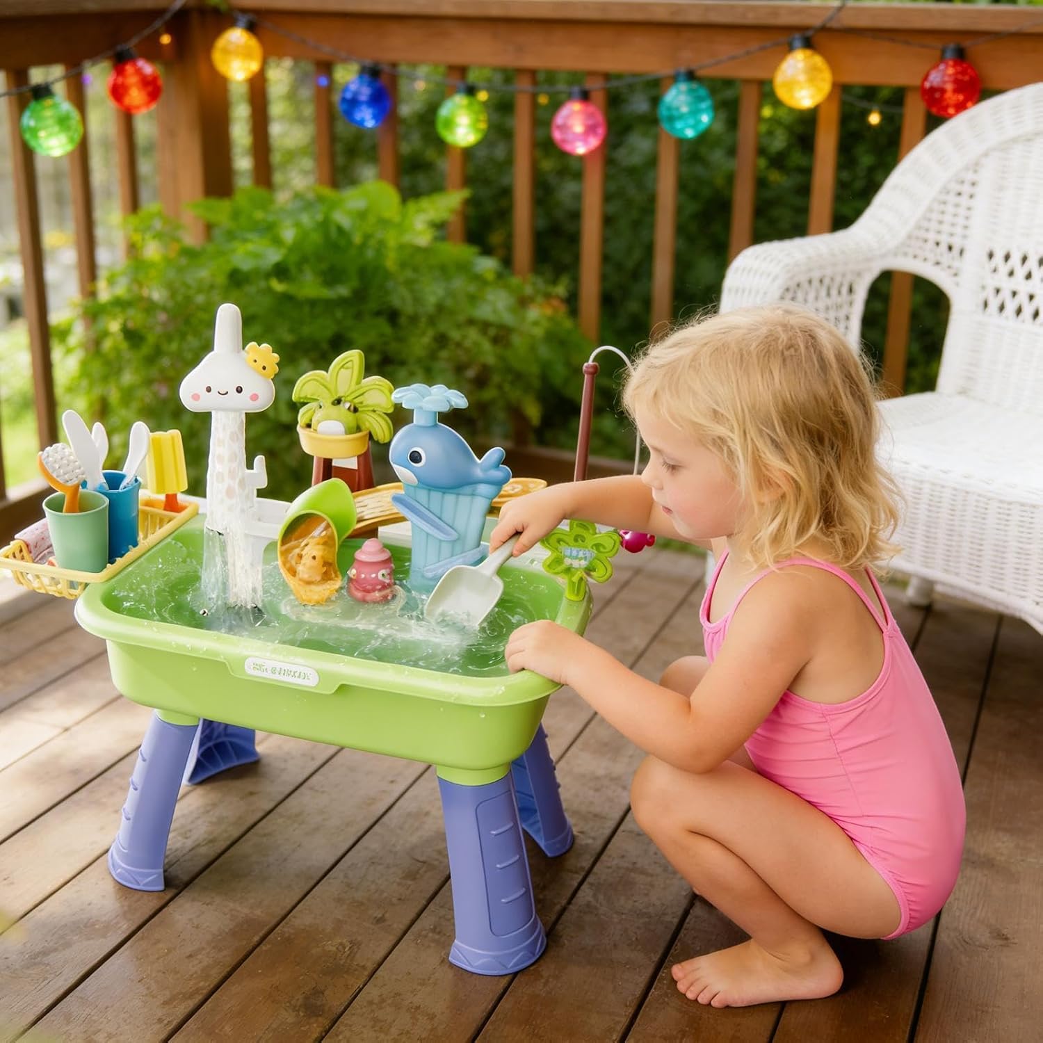 Water Table for Children, 4 in 1 Novelty Play Sand and Water Tables, Funny Waters Play Table with Running Waters Pump, 2026 New Multifunctional Playing Sink Tables, for Boys & Girls