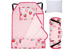 Wildkin Nap Mat with Reusable Pillow - Perfect for Girls' Elementary Sleepovers