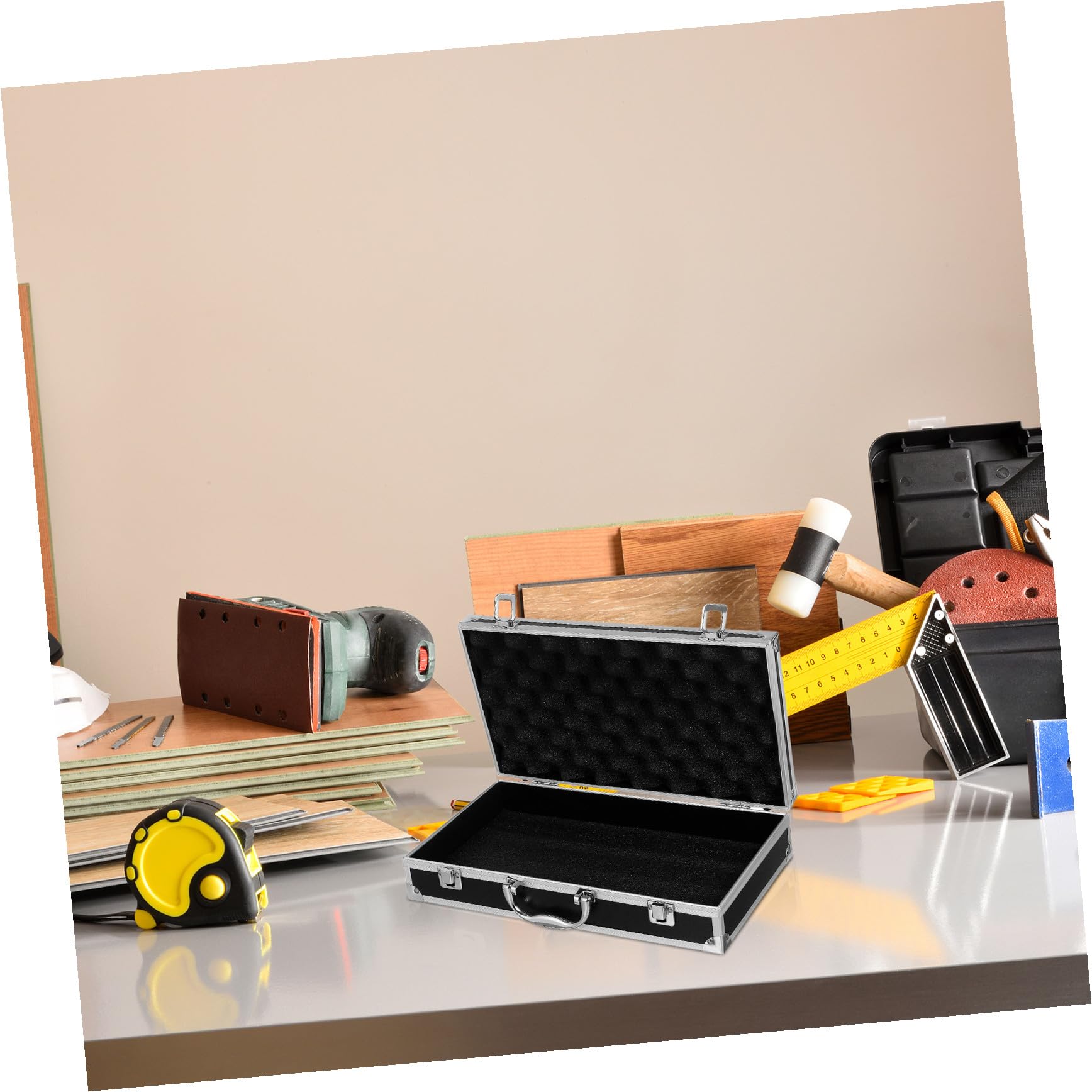 Coffret à Outils en Alliage D'aluminium Noir, Grosse Capacité, Sécurité