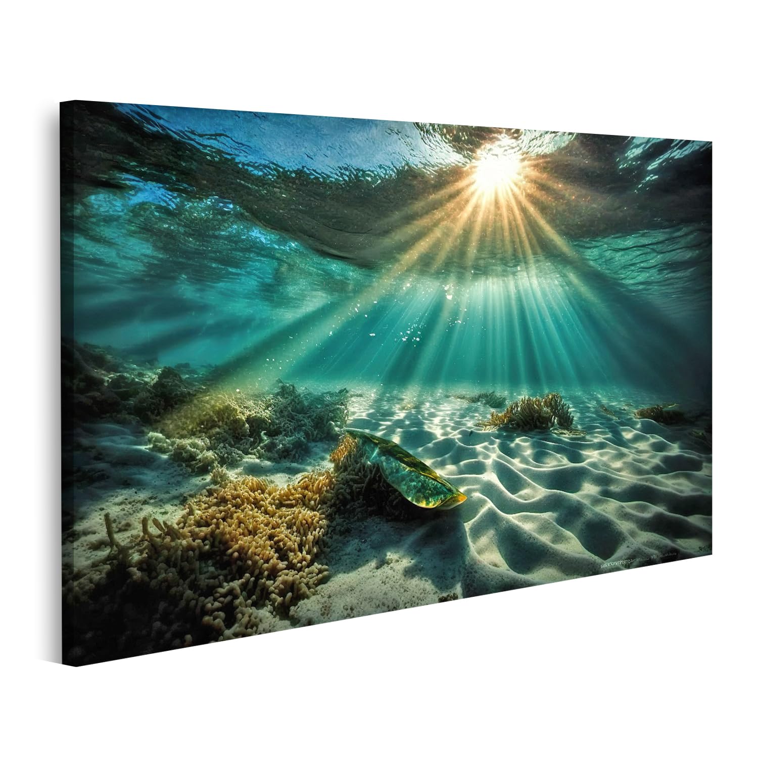 Plantes sous-marines tableau sur toile pour masquer un mur vide et illuminer une piece