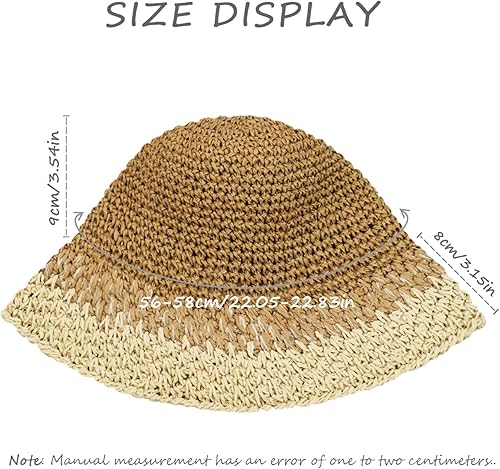 Miniatura 4 de Sombrero de paja para mujer, sombrero de playa plegable, sombrero de ala ancha